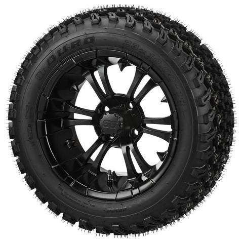 14" Python Matte Black Lifted Tire & Wheel Combo