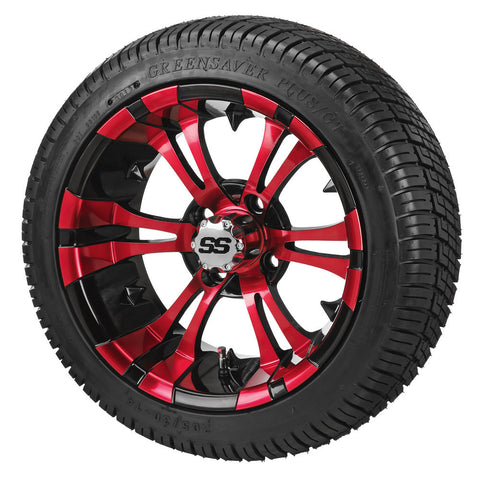 14" Python Black/Red Low Profile Tire & Wheel Combo